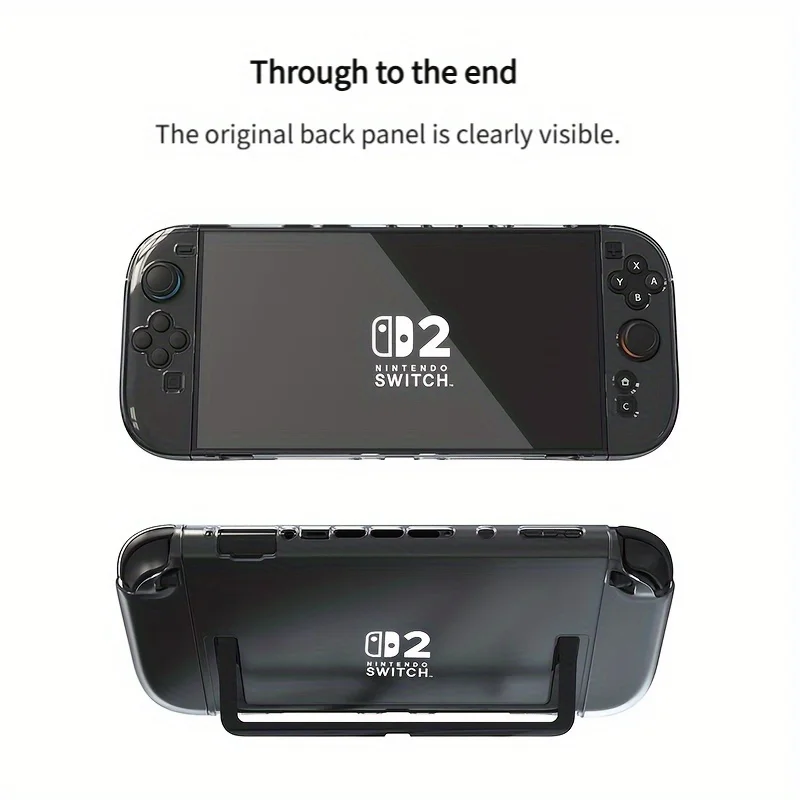 Geeignet für Nintendo Switch 2, kristallklare Schutzhülle, Anti-Drop-Hartschale, komplettes Zubehör mit abnehmbarem Joystick – Detail 9
