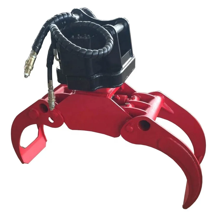 Mini excavator hydraulic rotating grapple