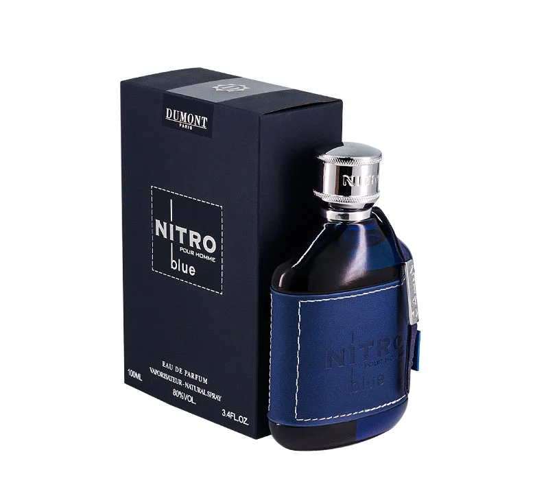 Nitro Blue Dumont Men EDP Perfume 100ml Fresh Marine Citrus Cologne Blue Glass Bottle Silver Cap Luxury Black Gift Box Daily Summer Business Wear view 6