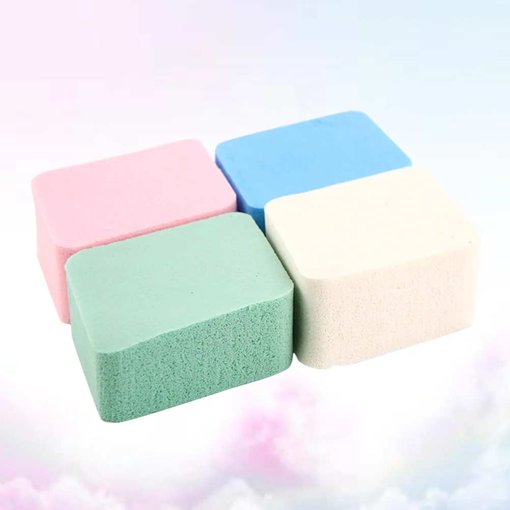 Esponja de polvo de cuatro colores, Material Premium, seguro, delicado, agradable para la piel, aplicación de maquillaje, herramienta para esponjar el polvo facial, 4 Uds.