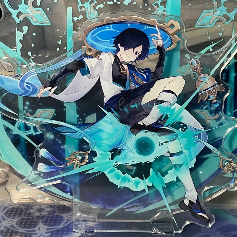 Game Impact Original 20cm Big Acrylic Figure Stand Model Scaramouche Wanderer Character Exclusive Element Scene Cool Keychain