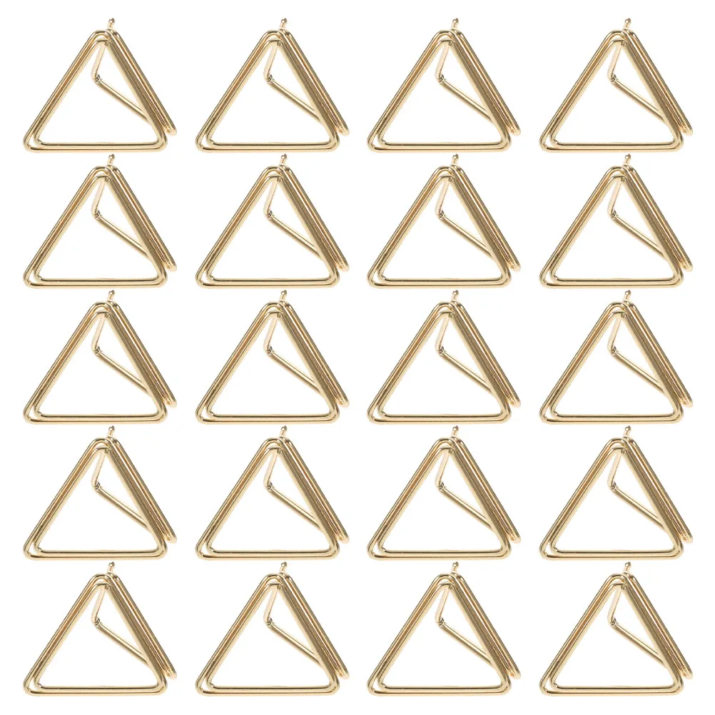 20pcs Triangle Memo Clips Paperclips Shaped Desk Clamps Note Holders Aluminum Alloy Table Number Photo Menu Stand