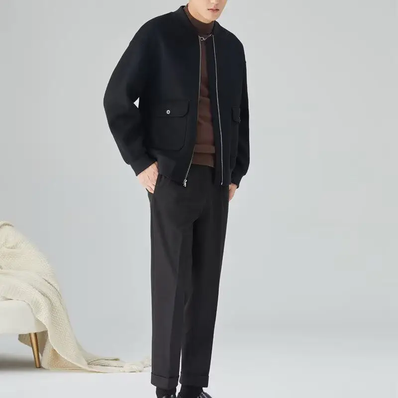 Casual Spring Autumn Men's Jacket Loose Fit Hong Kong Style Harajuku Korean Version Streetwear Outerwear Polyester Fabric