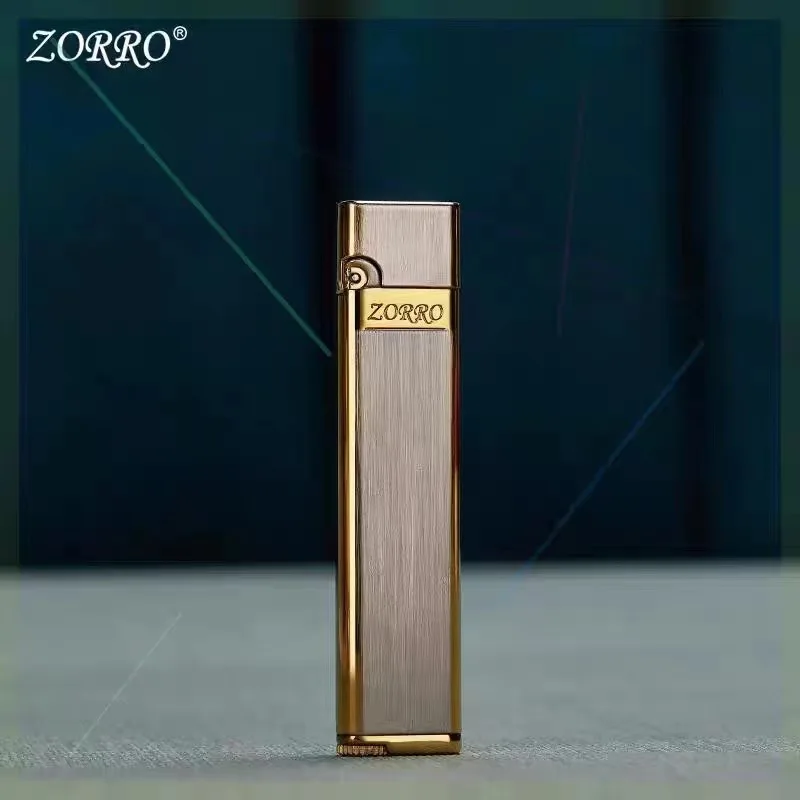 Z0RR0 Ultra-thin Retro Grinding Wheel Kerosene Lighter Mini Creative Ultra-narrow Copper Shell Grinding Wheel Lighter