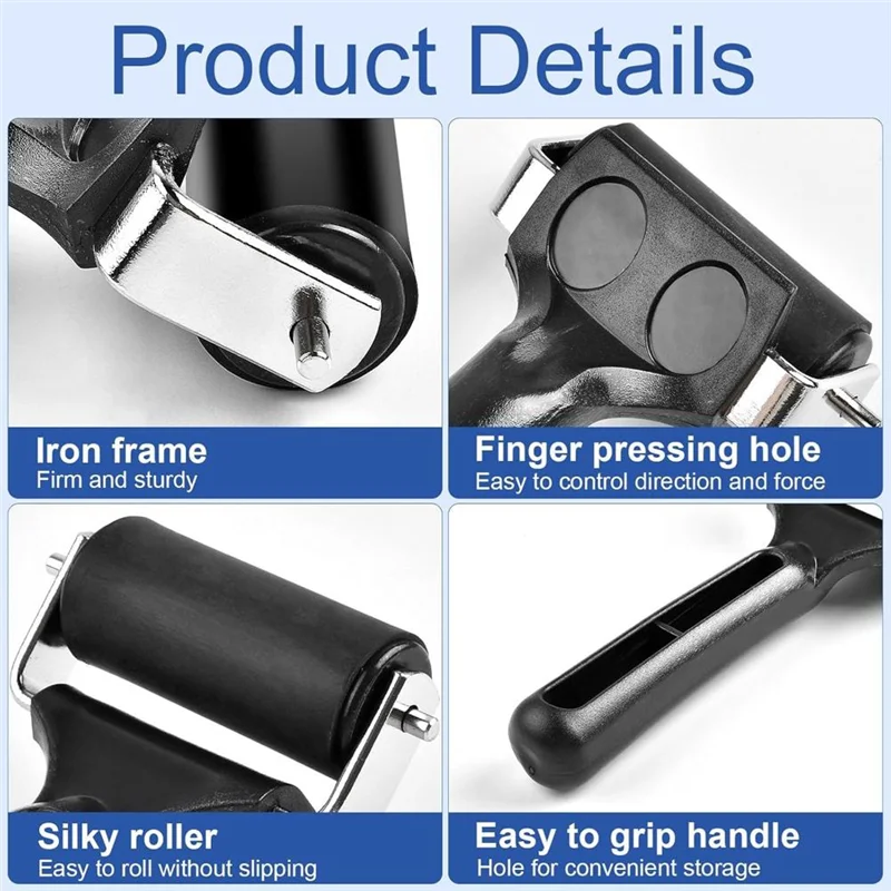 8Pcs Brayer Roller,Rubber Brayer Rollers For Crafting,Vinyl Roller Paint Brush For Gluing Printing Inking, Painting Tool