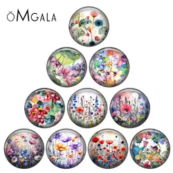 Spring Watercolor Beautiful Flowers Art Paintings 12mm/18mm/20mm/25mm Round Photo glass cabochon demo flat back Making findings
