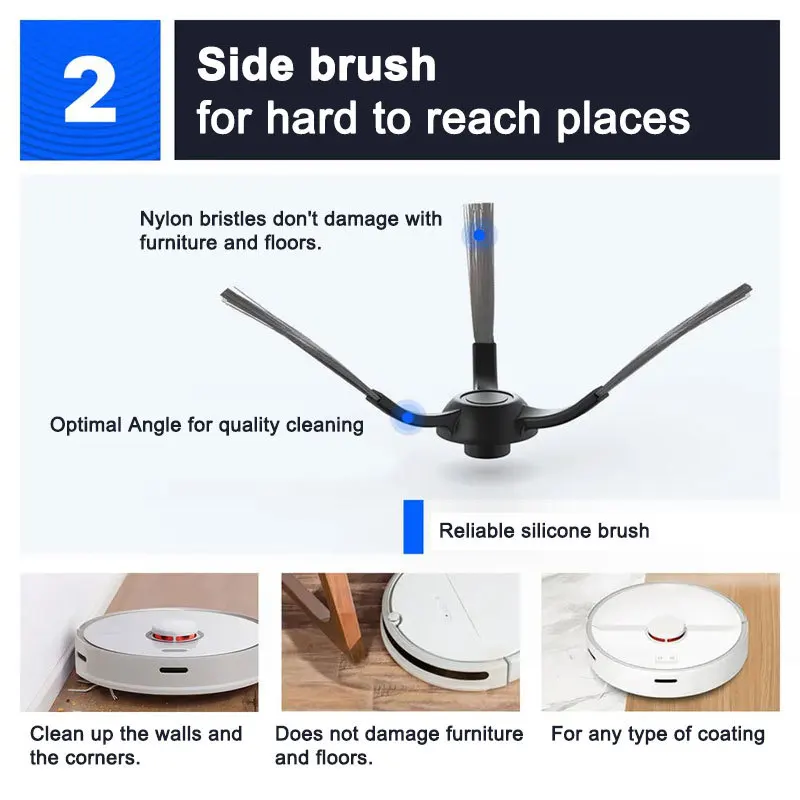 Filter For Xiaomi Mijia Robot Vacuum Mop 2S 3C Mi Robot Vacuum Mop P Accessories Mop Cloths Main Side Brush XMSTJQR2S STYJ02YM