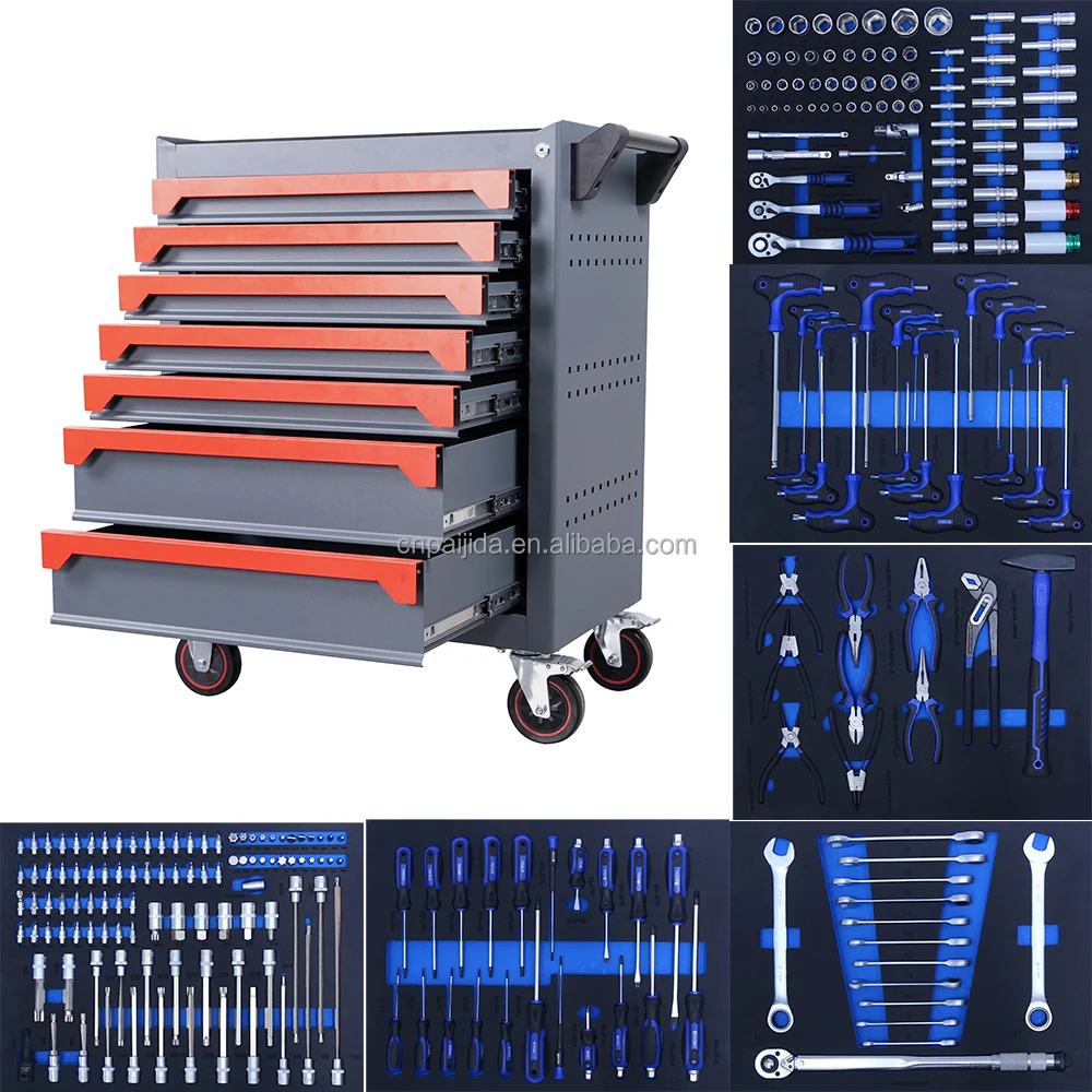 Cabinets Multi-Drawer With s Heavy Duty Mobile Rolling Metal  Cabinet 245 Pcs  Sets Workshop OEM TOOL CABINET