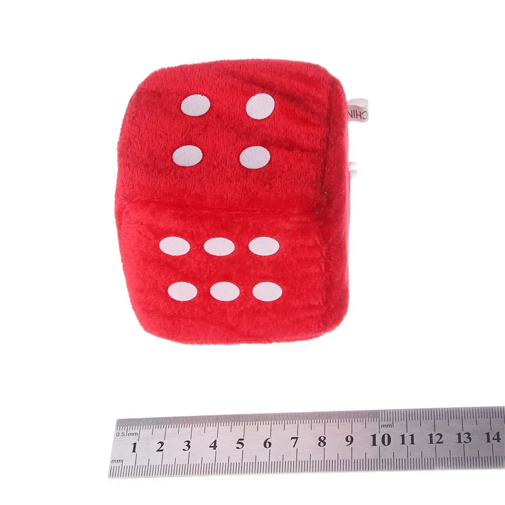 Black Light Up Dots Auto Vintage Rear View Accessories Mirror Plush Fuzzy Car Hanging Dice