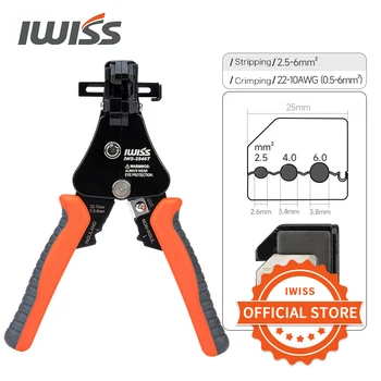 IWISS IWS-2546T מפצל חוטים אוטומטי פליירים מולטיפונקציונלי חשמלאי פוטובולטאי כלי מיוחדים לחיתוך לחץ מפצל