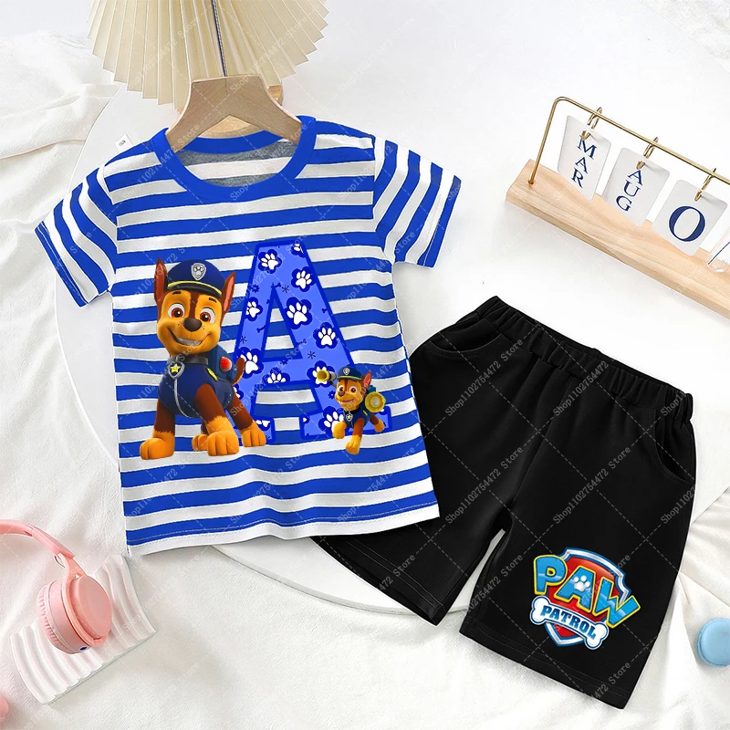 

PAW Patrols Kids Summer Clothing Chase Cotton T-shirt Cute Shorts Set for Boy Short Sleeve Top Pants Children Birthday Gift 2025