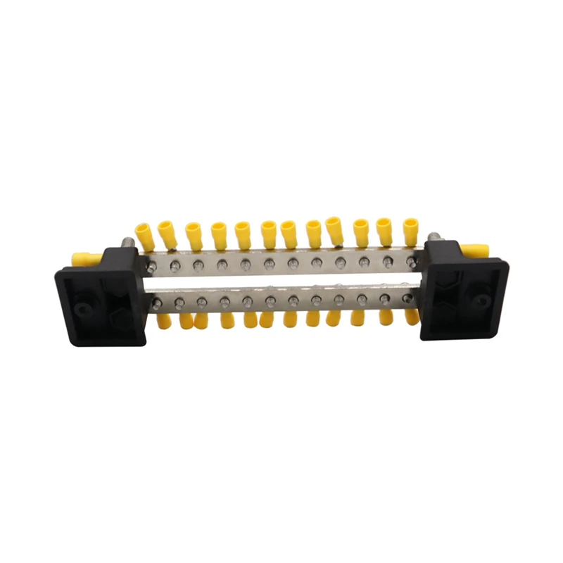 Bus Line High Current Double Row Busbar With Transparent Cover 12-Way Double Row Black