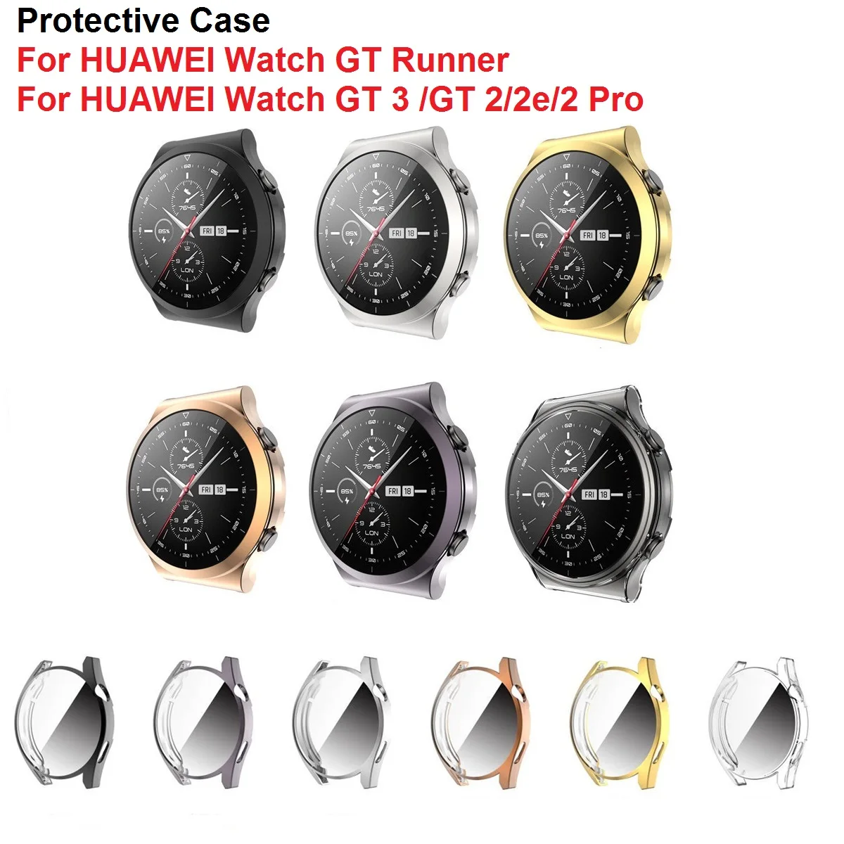 2in1 Strap + Case For HUAWEI Watch GT Runner GT3 GT2 Pro 2e Protector Cover Silicone Smartwatch Bracelet TPU Bumper Combination