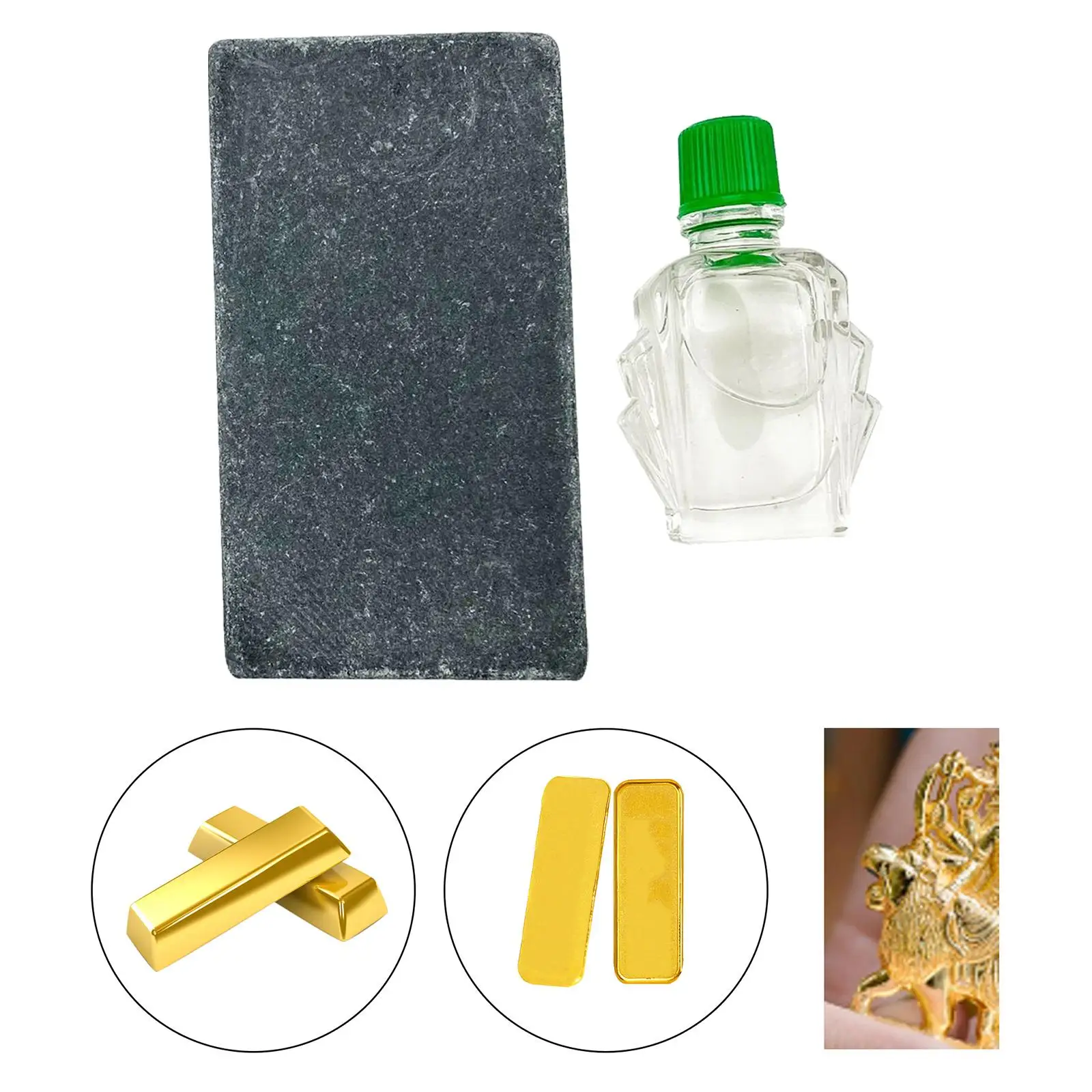 

Gold Testing Stone with Acid Detect Precious Metals Jewelry Gold Testing Tool Jewelry Tester Appraisal Kit Gold Detecting Stone