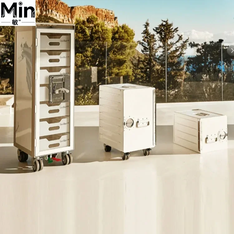 Half Size Full Size In Flight Service Carts Drawer Transport Utility Trolley for Airline Home Hotel Catering Transport