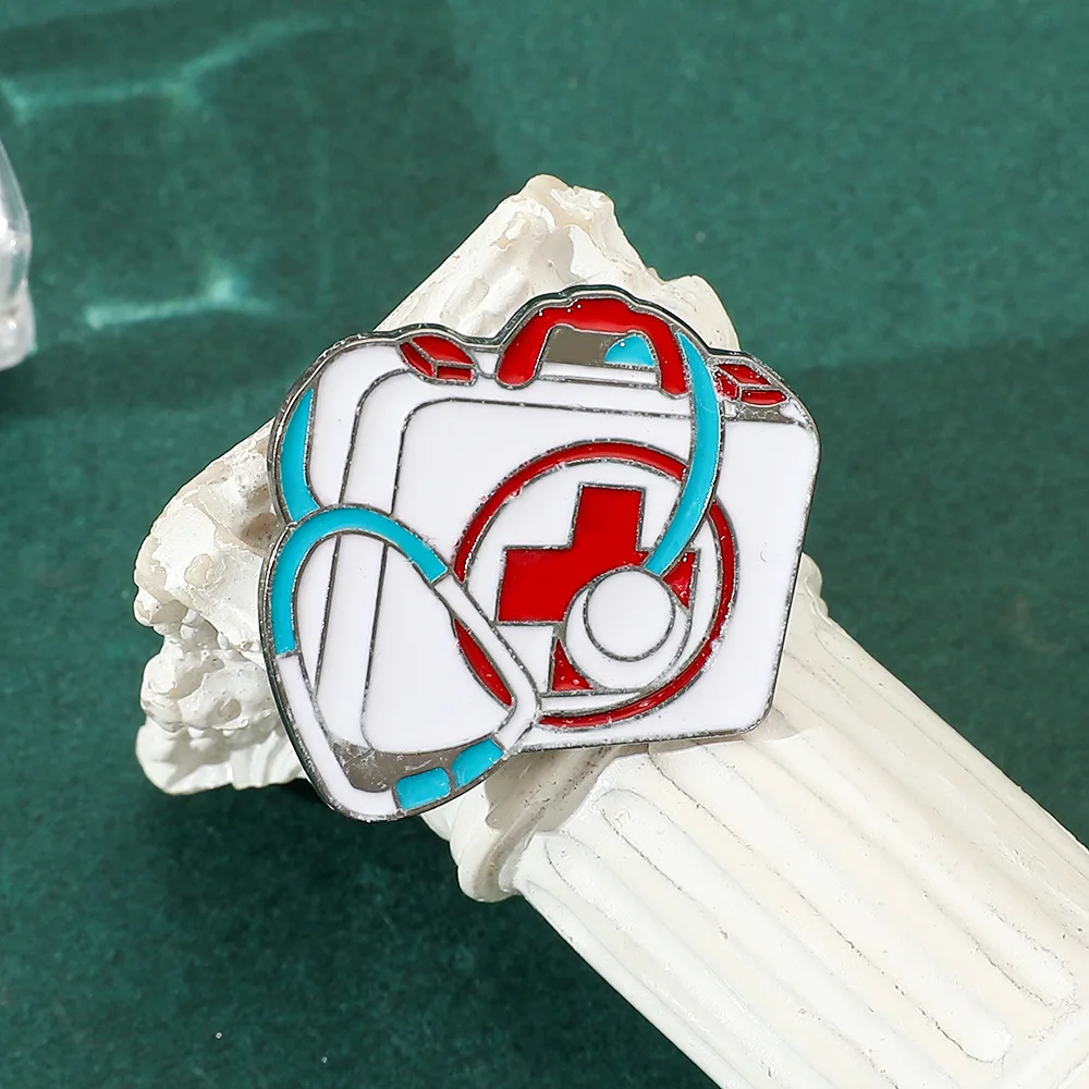 Medical Brooch Stethoscope Ambulance First Aid Kit Metal Badge Small Gifts Wholesale Bag Pins for Backpacks Backpack Pin Lapel - view 4