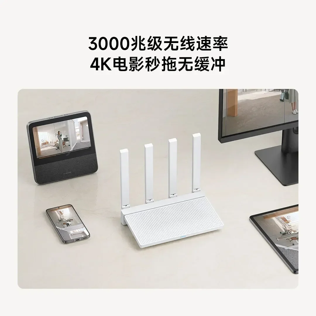 2024 NEW Original Xiaomi AX3000T Router 2.4GHz 5GHz 1.3GHz CPU 2X2 160MHz WAN LAN LED NFC Connection for Home Office Games Mi