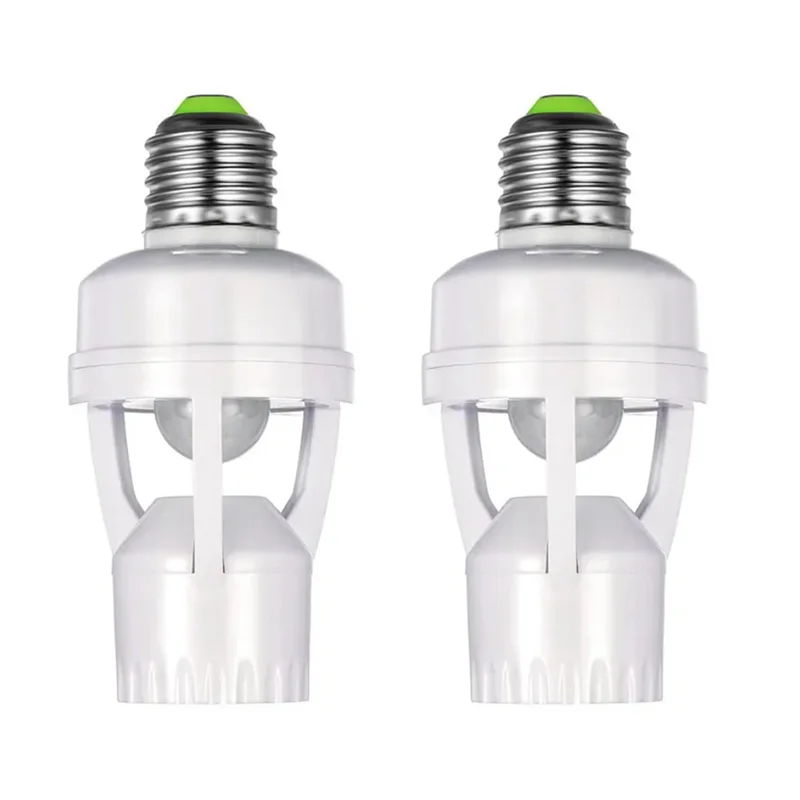 ABZV-E27 Lamp Holder Adapter with PIR Motion Sensor AC100-240V LED Light Bulb Socket Converter Human Presence Detector