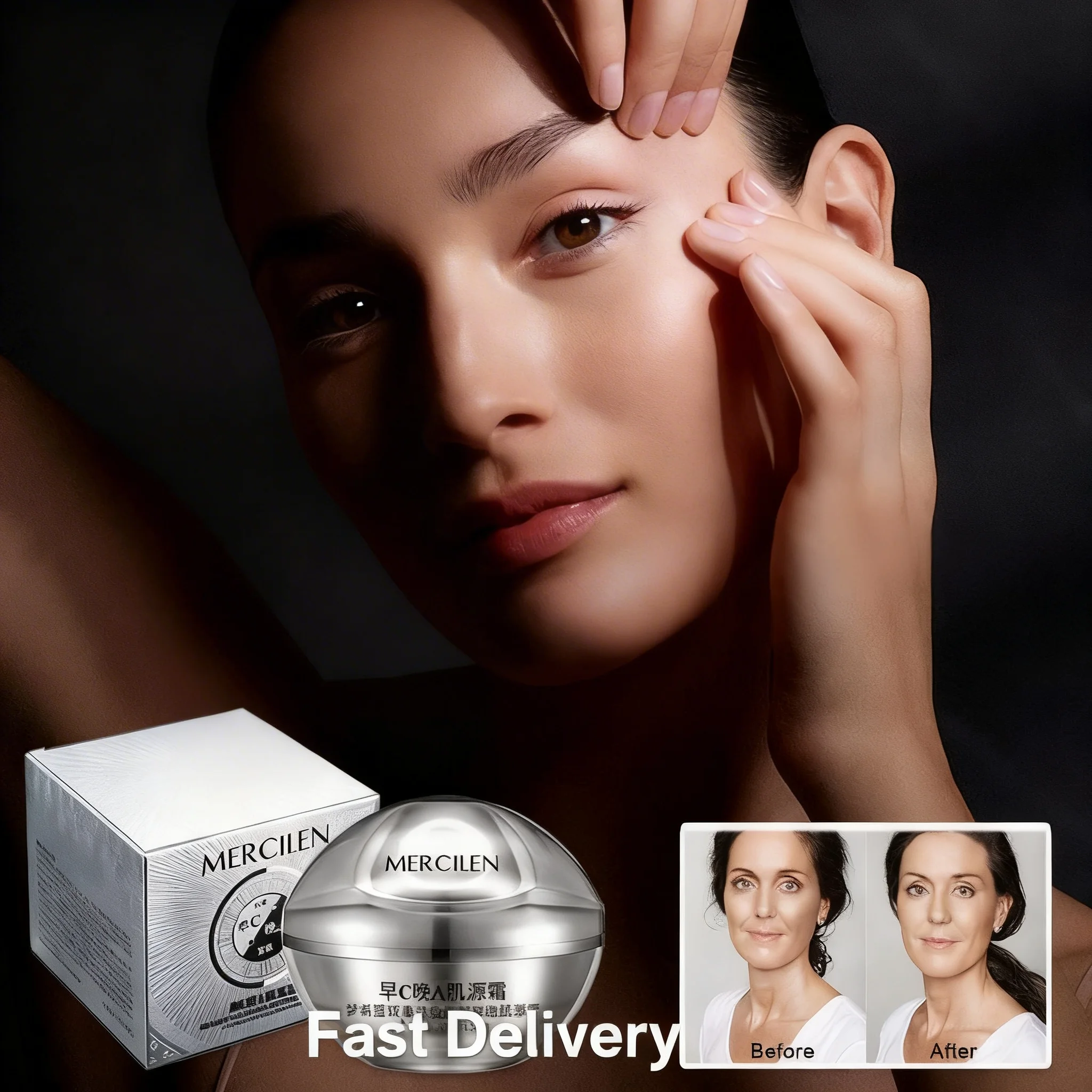 creme-facial-mercilen-30g-firmador-anti-rugas-creme-hidratante-clareador-para-cuidados-com-a-pele-facial