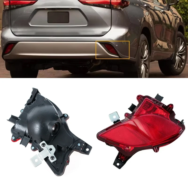 Rear Bumper Brake Light For Toyota Highlander 2020-2022 Reflector Lamps Turn Signal Light Without Bulb 81480-0E060 81490-0E060