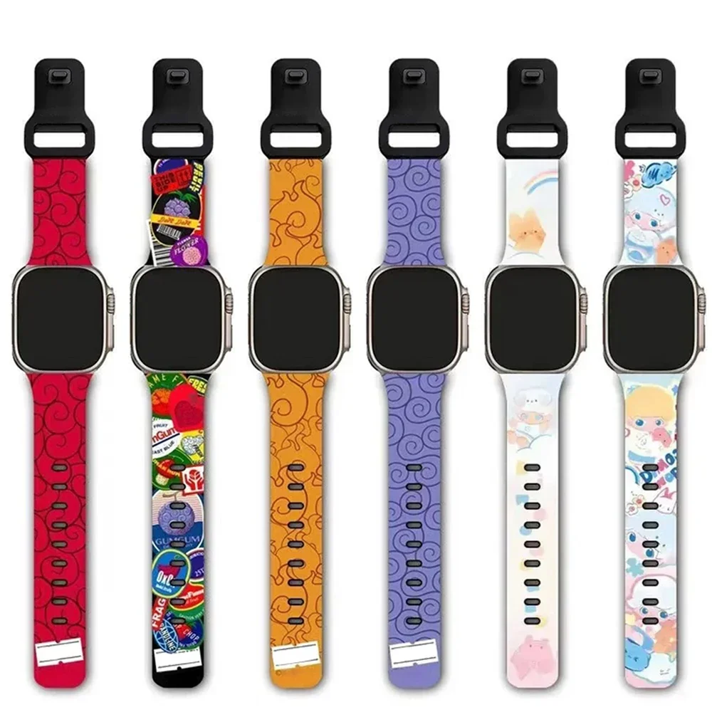 Cartoon Doll Cloud Silicone Watchband for Apple Watch All Series Ultra SE 38 40 41 42 44 45 49mm iWatch Watch Strap