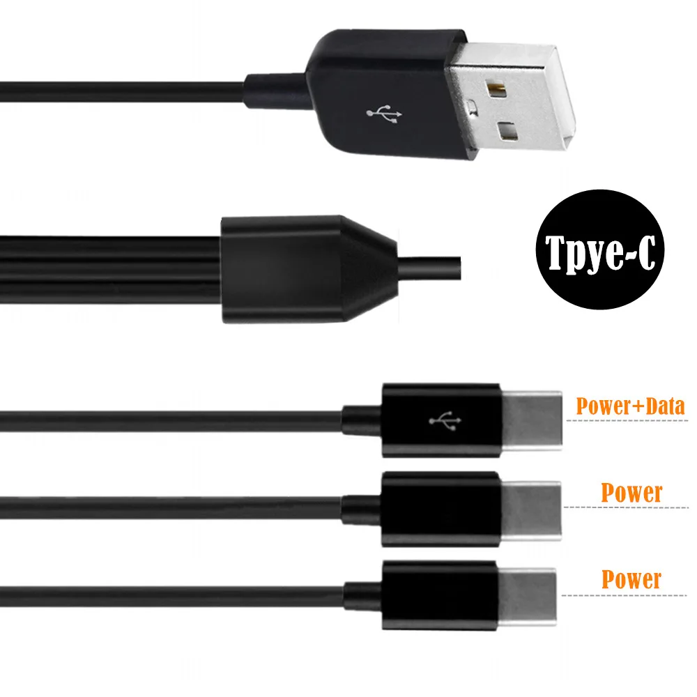 USB 2.0 Type A Male к 3 Type-c сплиттер папа-папа Y кабель адаптера синхронизации данных и зарядки 30 см 100 см 150 см 1 фут 3 фута 5 футов