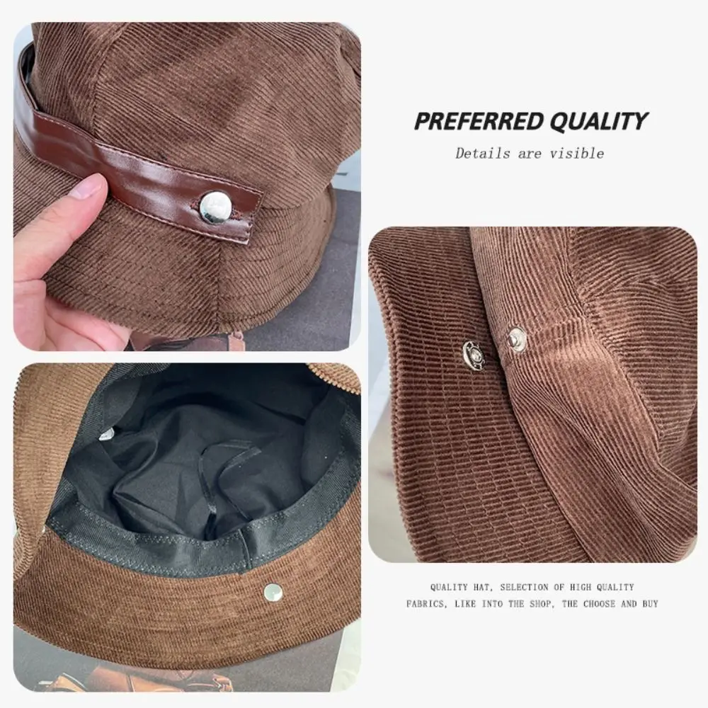 خمر واسعة الحواف سروال قصير قبعة بحافة دافئة بلون صياد قبعات الرجعية خمر عادية حوض دافئ قبعة الخريف الشتاء