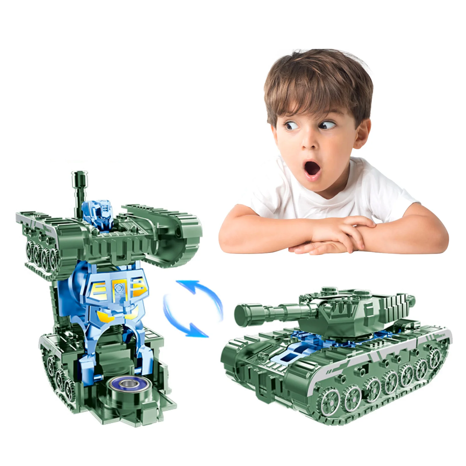 ألعاب تململ سبينر روبوت خزان قابلة للتحويل، ألعاب إبداعية للأطفال، جيروسكوبي، تشوه محاكاة نموذج الجيش السائبة