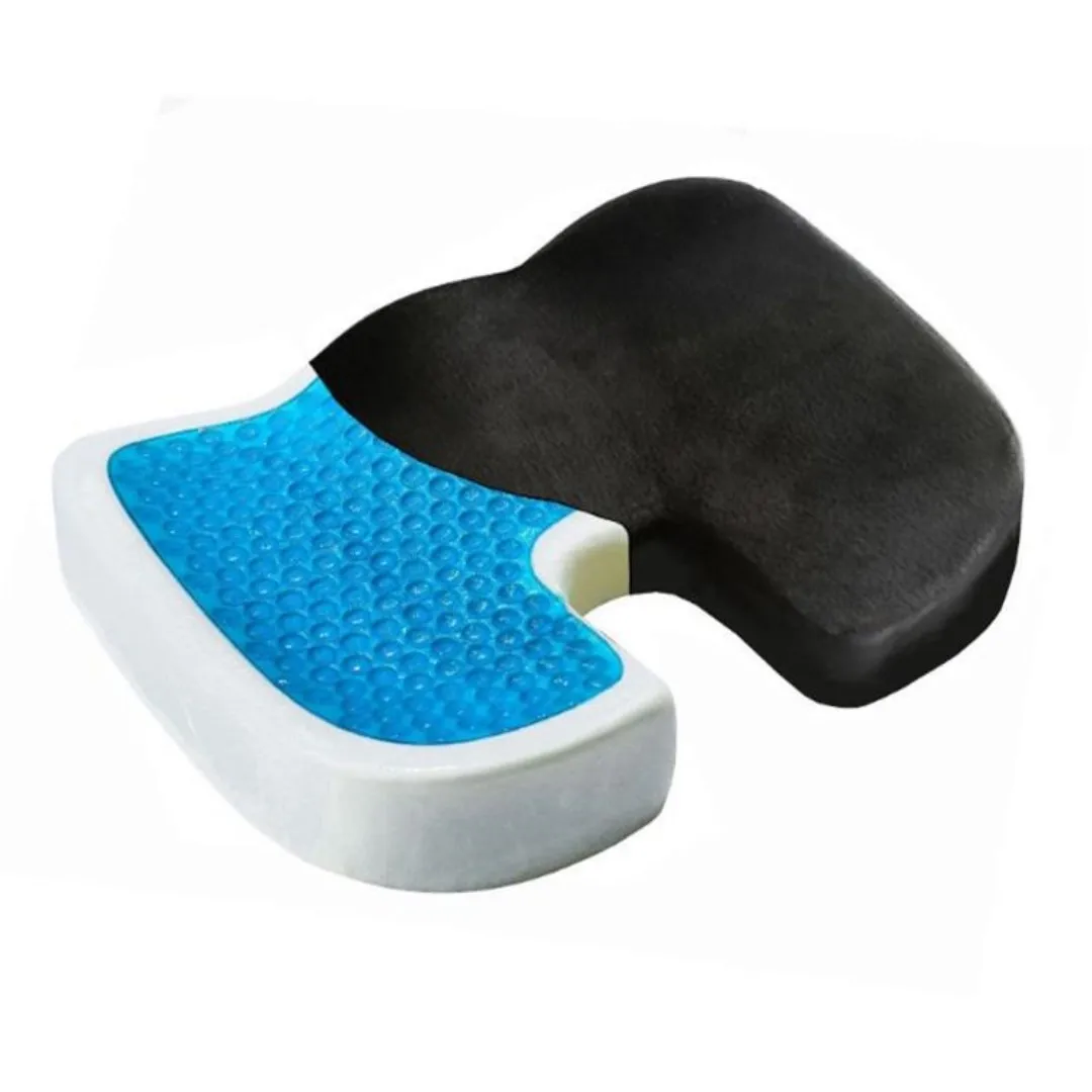 Ergonomic Memory Foam Seat Cushion with Cooling Gel - Enhanced Comfort for Prolonged Sitting, Tailbone and Back Support for Offi