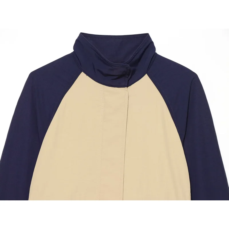 2026 Autumn New Women Color Block Tech Fabric Tracksuit Stand Collar Zip Jacket & Side Stripe Wide Leg Pants 2 Piece Outfit Set