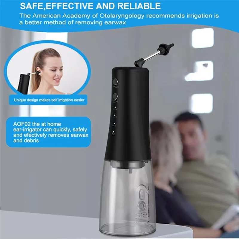 غسول الأذن من BAAO مع تنظيف شمع الأذن بثلاث سرعات وغسول الأذن مع خزان مياه سعة 350 مل