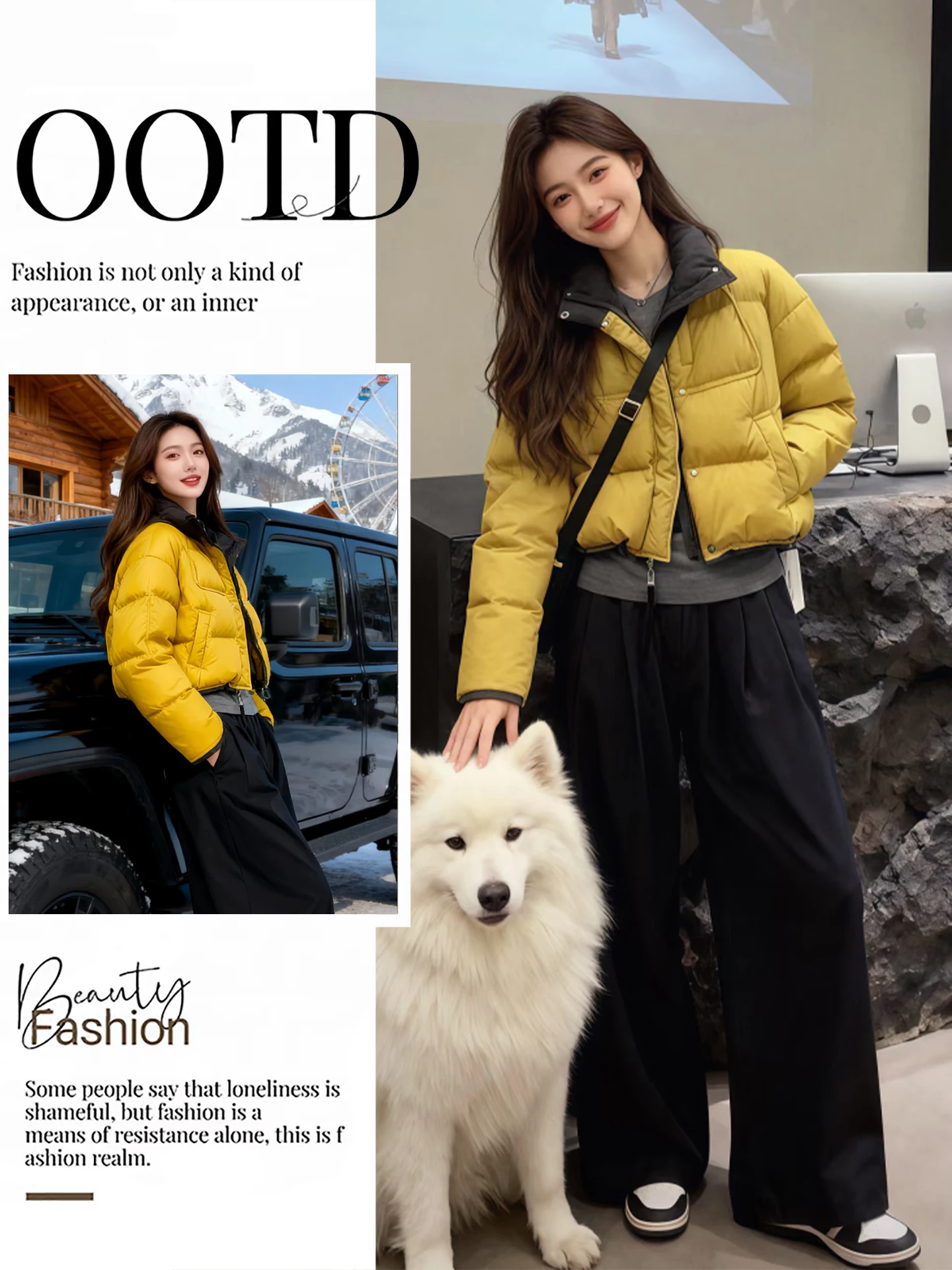 

Korean Sle ort Yellow Cotton Jaet Women's Faionable Bread Coat Winter New Arrival Age-Defng Cact Size