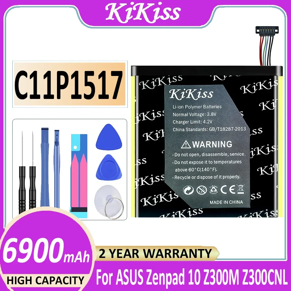 

C11P1517 KiKiss High Capacity 6900mAh C11P1517 Battery for ASUS ZENPAD 10 Z300M Z300CNL 6B P00C Tablet PC Battery + Track Code