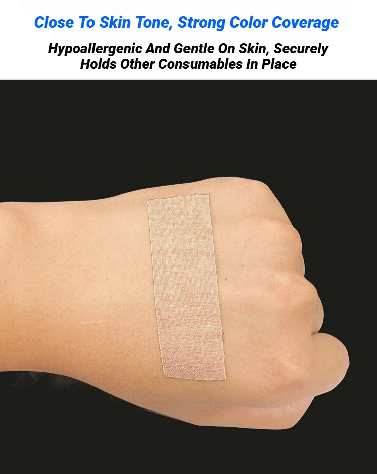 Sport Selbsthaftende Kohäsive Bandage Elastische Unterstützung für Knie Finger Knöchel Handflächen Schultern Hautfarbenes Vlies-Klebeband – Detail 4