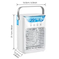 Ventilateur de climatisation portable USB, mini-refroidisseur d'air, 3 vitesses de vent, réservoir d'eau de 650 ml, humidificateur par pulvérisation, refroidisseur d'air évaporatif silencieux pour bureau, ventilateur personnel rechargeable, petit climatiseur pour la maison, le bureau, la chambre, le camping, les voyages en extérieur, la voiture, UE 8