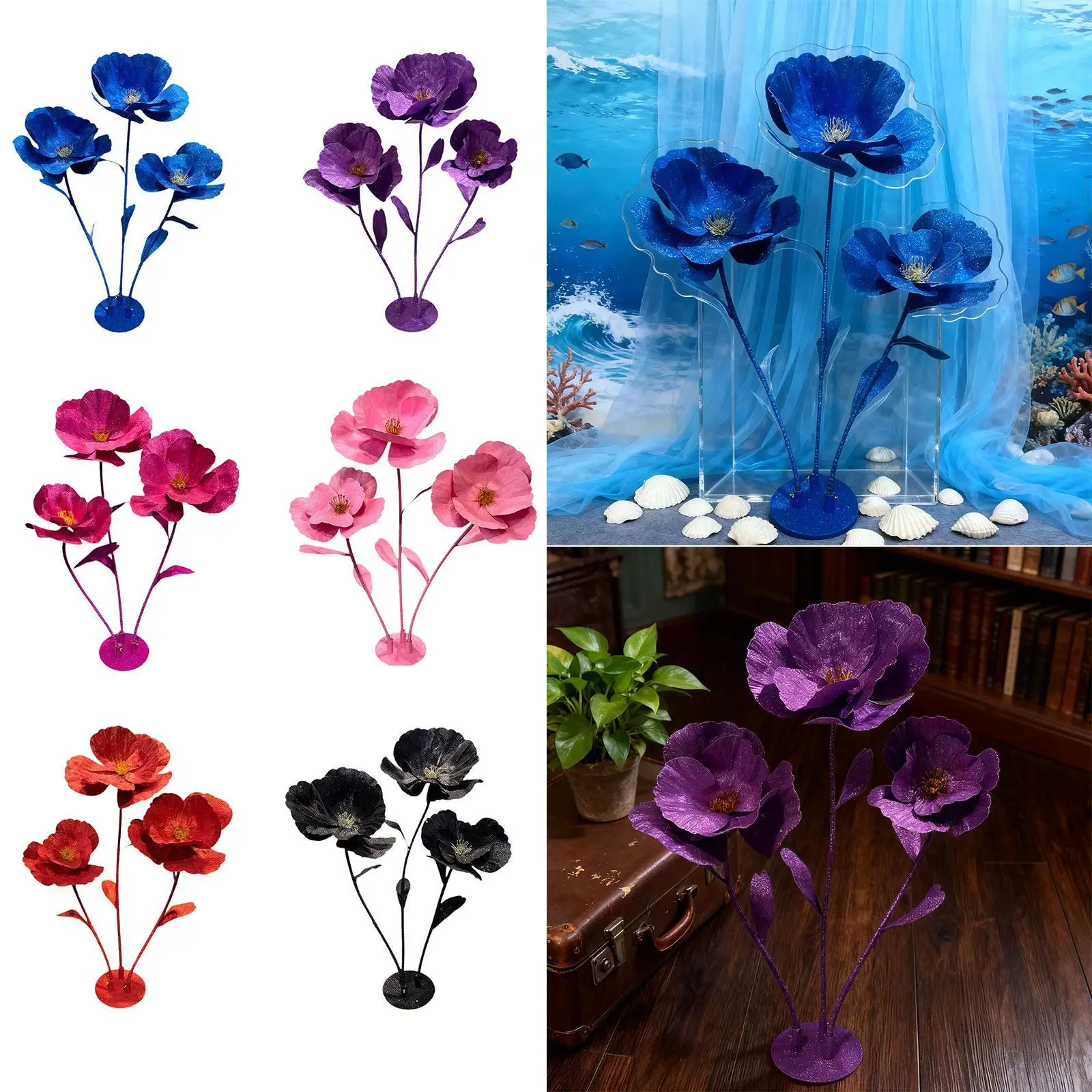 

Extra Large EVA Artificial Flower Centerpiece with Base for Wedding Table Decor Party Background Photography Display