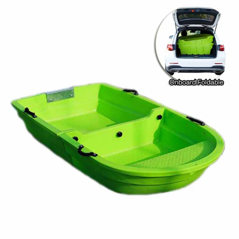 Customized 2.2m Aquaculture Fish Vessel Two Sections Fold-up Plastic Polyethylene Boats Onboard Foldable Fishing