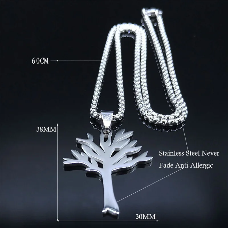 Nuevo colgante personalizado de árbol de la vida de acero inoxidable accesorios collar joyas para hombres y mujeres regalos al por mayor