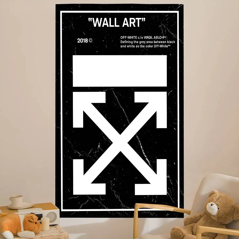 Fashion LOGO O-Off W-White Colorful Tapestry Wall Hanging Bohemian Wall Tapestries Mandala Wall Hanging Sheets
