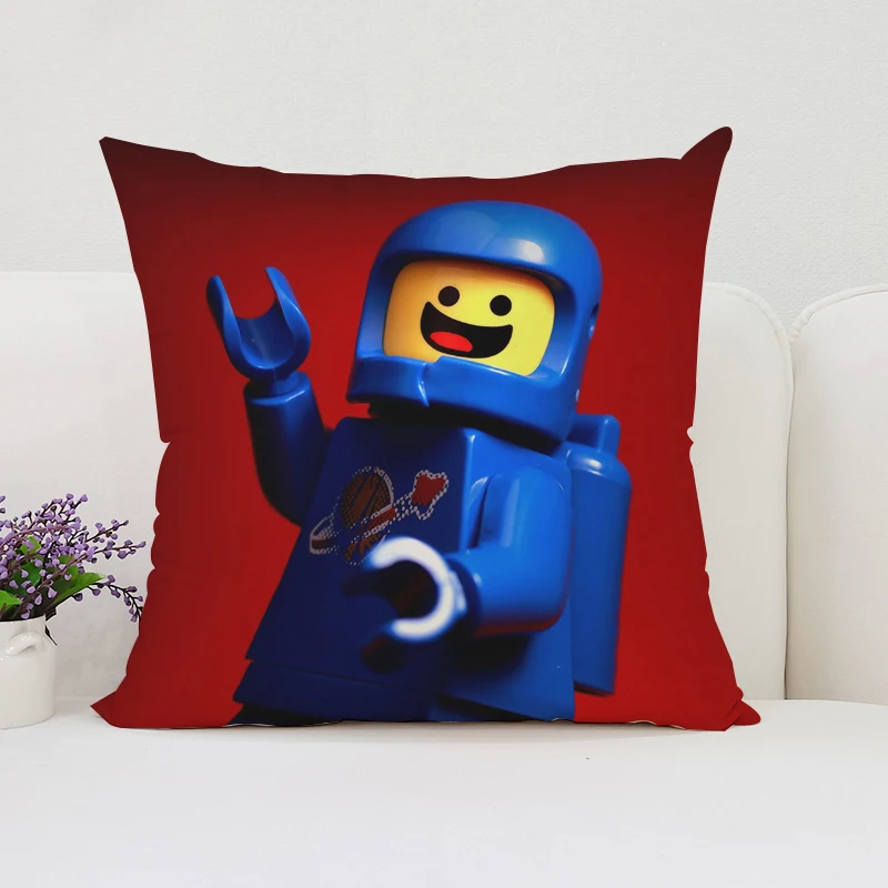 45x45 Pillowcase L-LEGO Double-sided Printed Sofa Decoration Cushion Cover Chair Waist Support Children\'s Gift Room Decoration