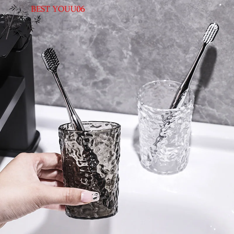 Hot Plastic Mouthwash Toothbrush Cup With Handle Home Bathroom Tumblers Portable Mug Transparent Toothbrush Holder