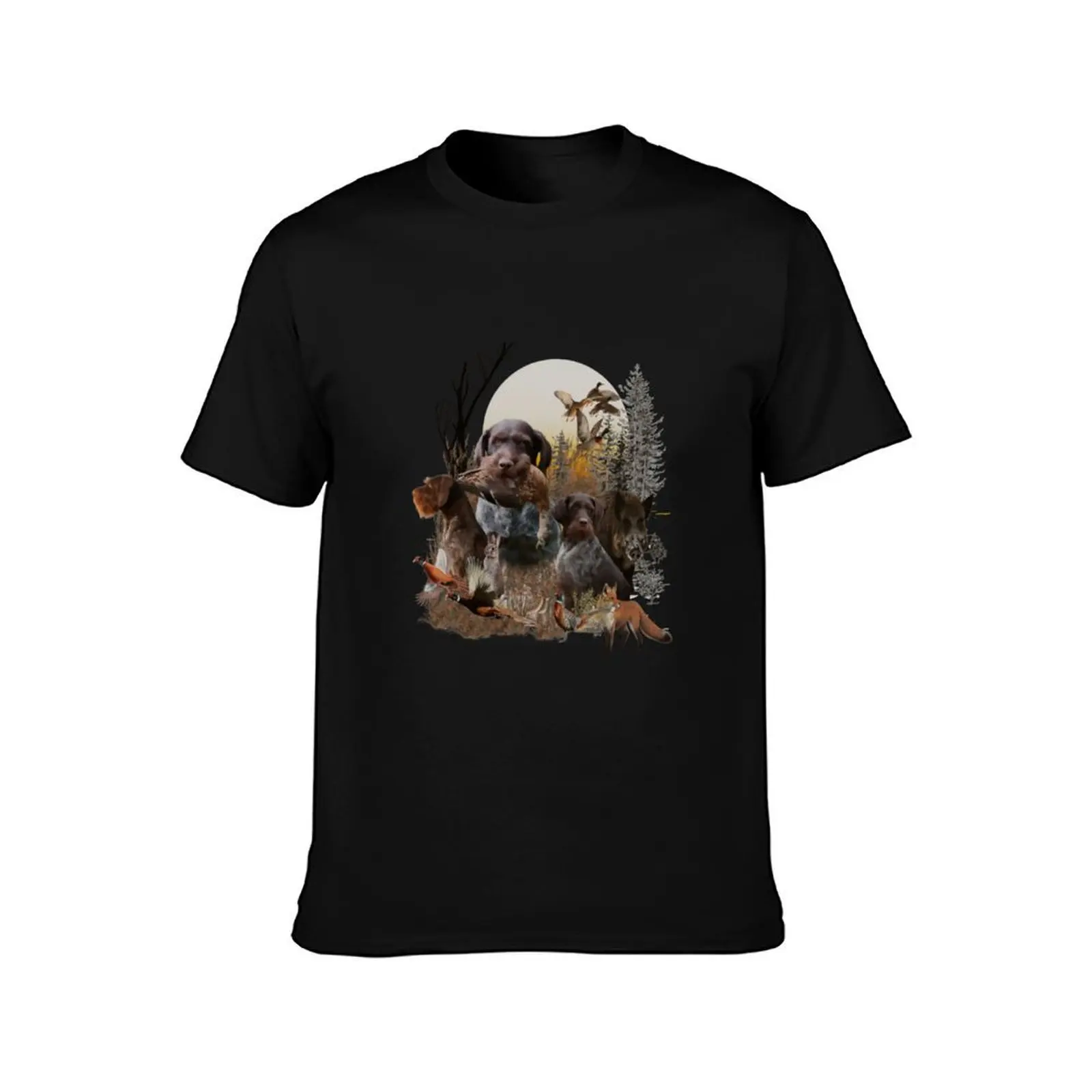 German Wirehaired Pointer, hunting season| Perfect Gift T-Shirt Plus Size All Match Tee Shirt