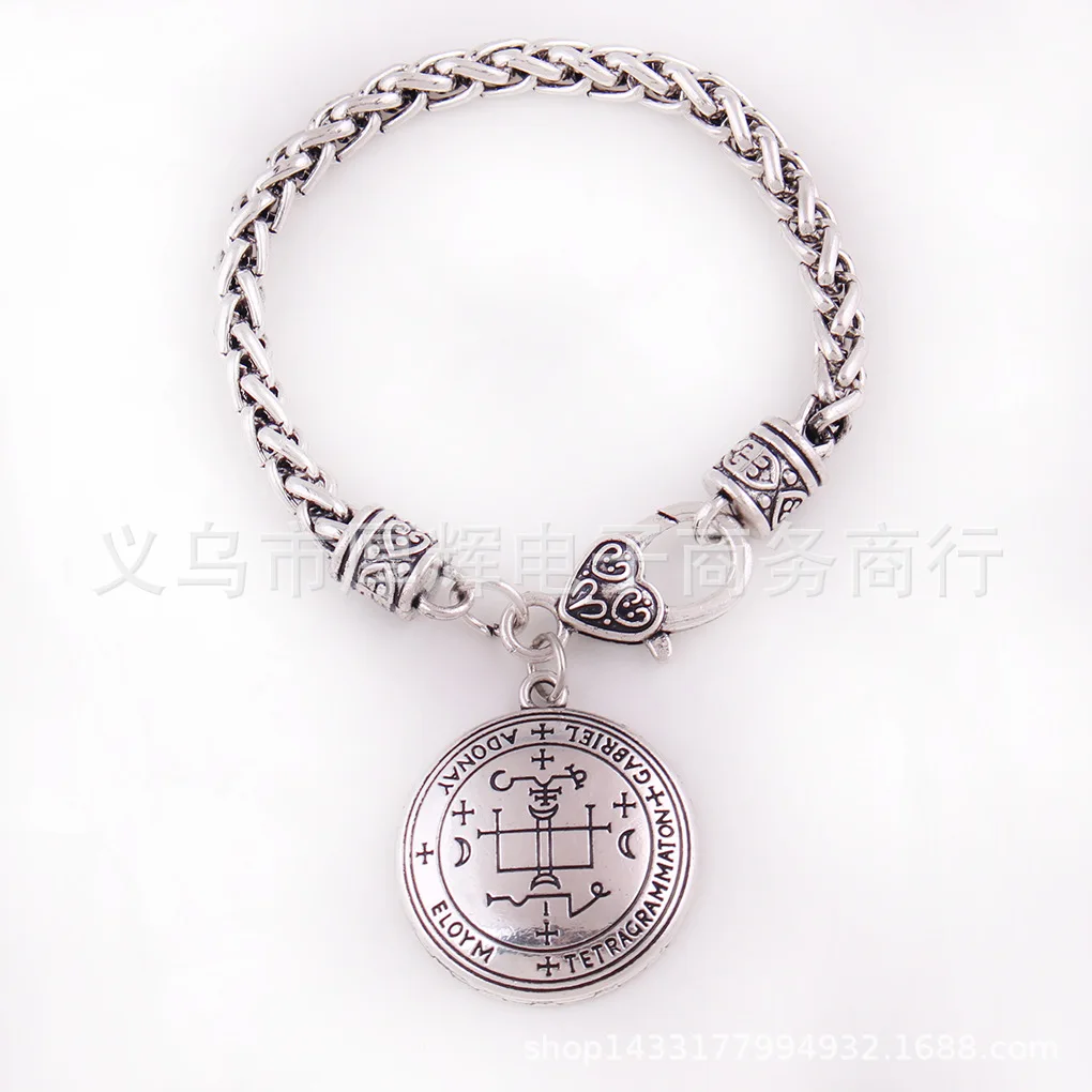 Pulsera con colgante de Ángel Gabriel de aleación de Zinc, accesorio de joyería, pulsera con dijes hechos a mano para mujeres y niñas, diseño de moda