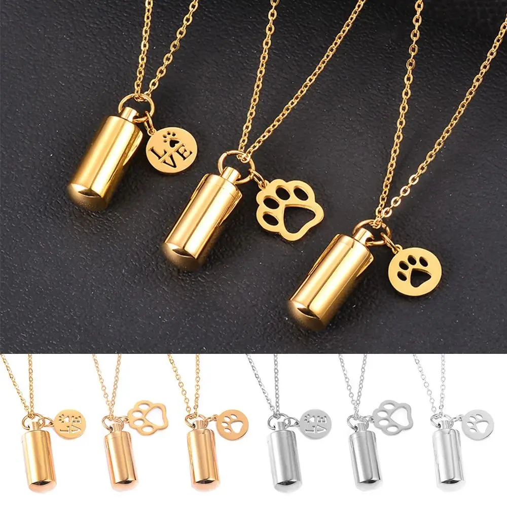

Gold Silver Wishing Bottle Capsule Shape DIY Keepsake Pendant Openable Cylindrical Tube Fashion Jewelry Ashes Urn Memorial