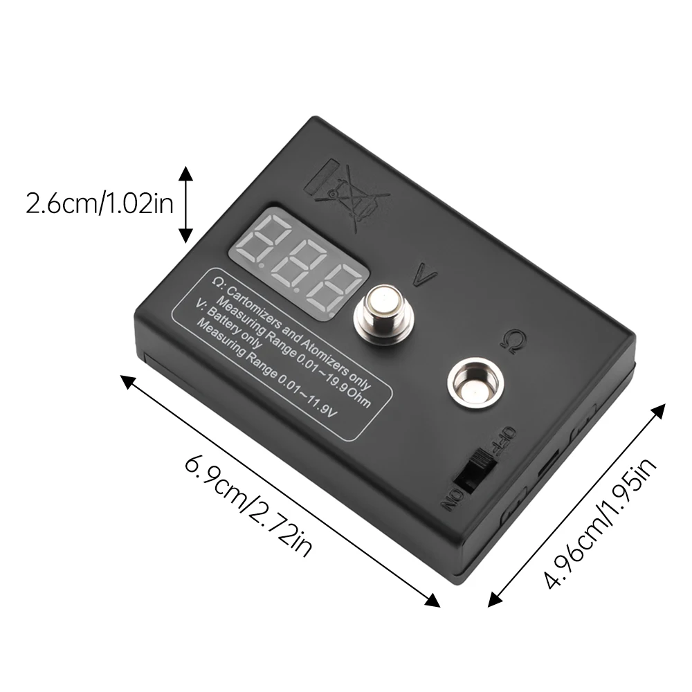 Digital LED Tester Resistência, Ohm Resistência Leitor, alta precisão Bobina Tensão Tester, faixa de medição 0.01 ~ 19.9Ω