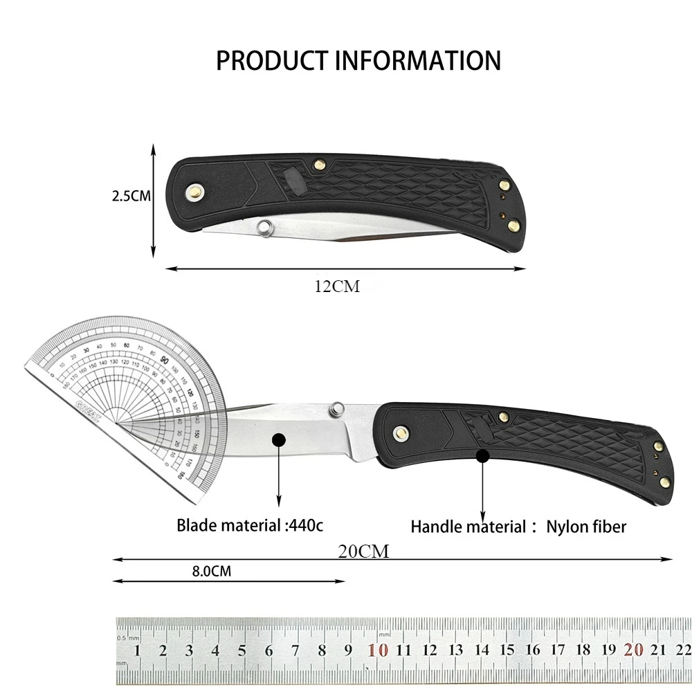 3 Colors BK 110 Slim Folding Hunting Pocket Knives 440C Blade Nylon Fiber Handle Tactical Survival EDC Camping Outdoor Tools