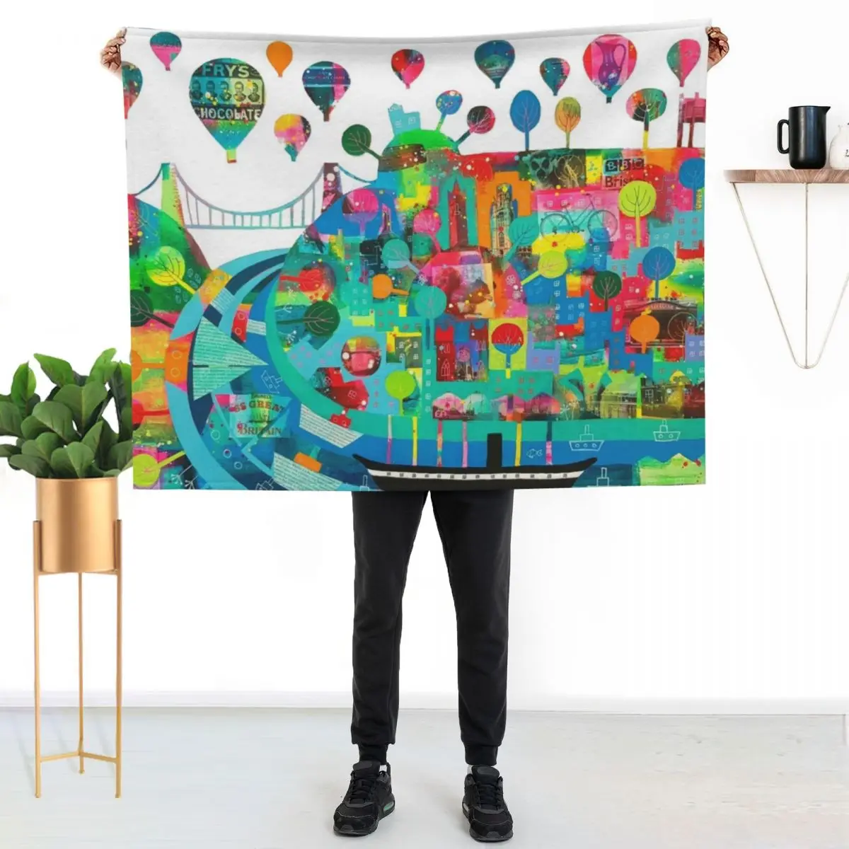 Great Bristol Throw Blanket Travel Size Cozy Blanket for Plane Train