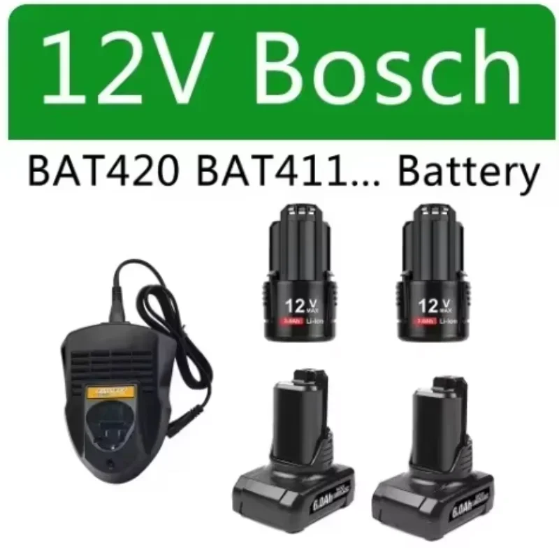 12 فولت Bosch 6Ah ليثيوم أيون BAT420 BAT411 استبدال البطارية لبوش BAT411 BAT412 BAT413 BAT414 10.8 فولت بطارية أدوات كهربائية لاسلكية #1