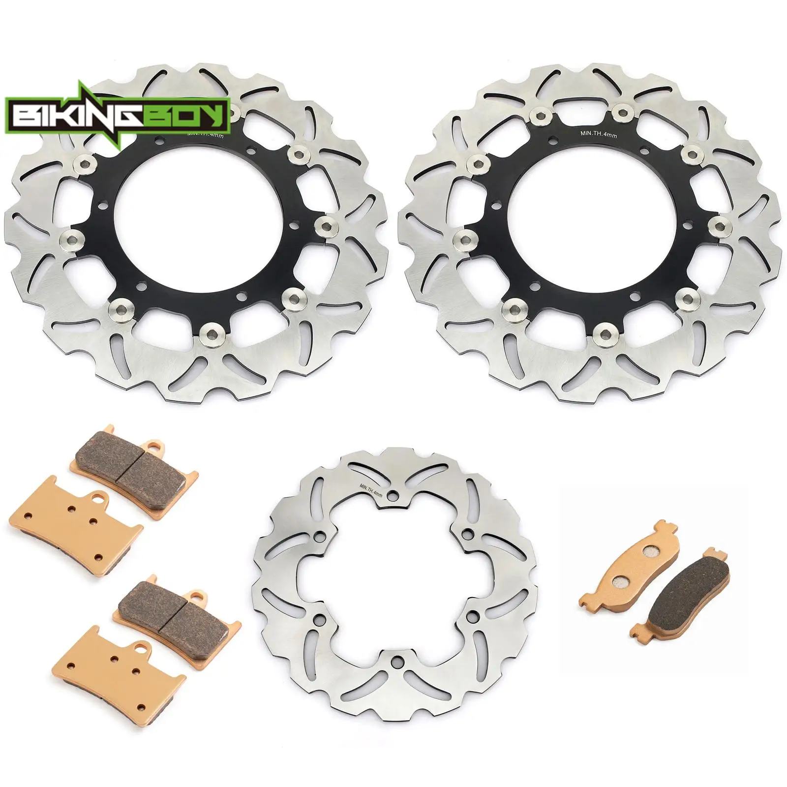 Front Rear Brake Discs Disks Rotors + Pads For YZF R6 99 00 01 02 03 04 05 06 07 08 09 10 11 12 13 14 15 16 17 18 19 20 21 22