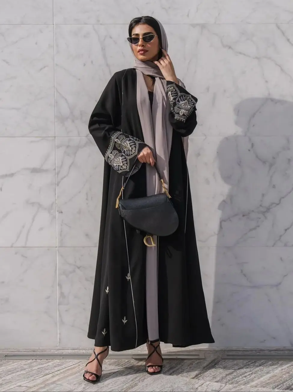 

Fashion Embroidery Kimono Oversized Muslim Robe abaya syari female full length Taseel Muslim abaya Worship Service abayas wy2005